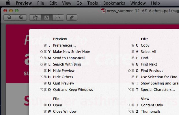 mac os keyboard shortcuts cheat sheet